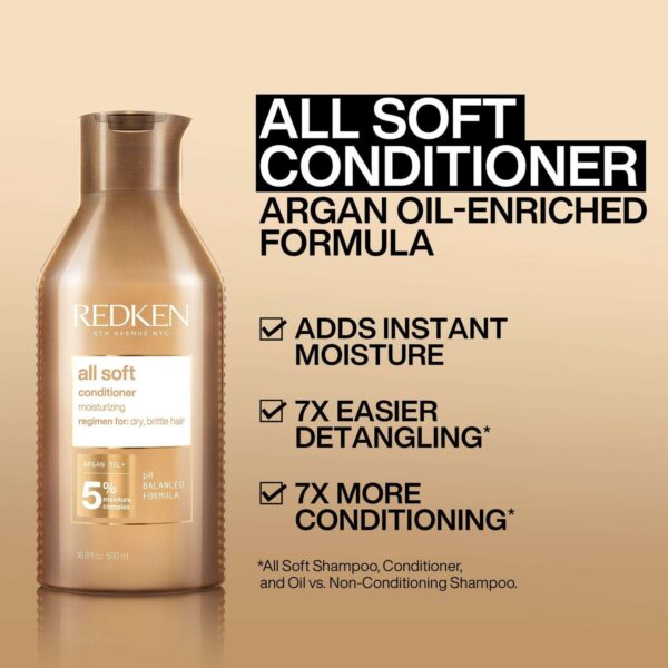 Redken All Soft Conditioner, For Dry Hair, Intense Softness and Shine 300ml — изображение 2