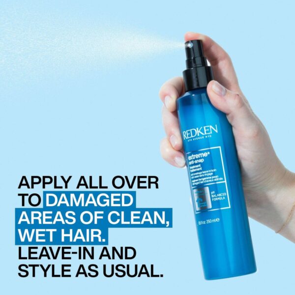 Redken Extreme Anti-Snap Treatment Spray for Damaged Hair, Helps Prevent Breakage 250ml — изображение 6