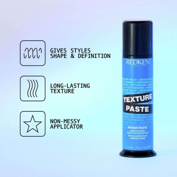 Redken Styling Texture Paste, Styling Paste for High Texture, All-Day Re-Workability, Medium Control 75ml — изображение 3