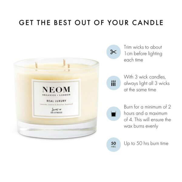 Neom Wellbeing London Scent To De-Stress - Real Luxury Candle (3 Wicks) 420g — изображение 5