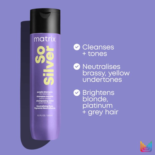 Matrix Total Results Color Obsessed So Silver Shampoo to Neutralize Yellow Tone in Blonde Hair 300ml — изображение 3