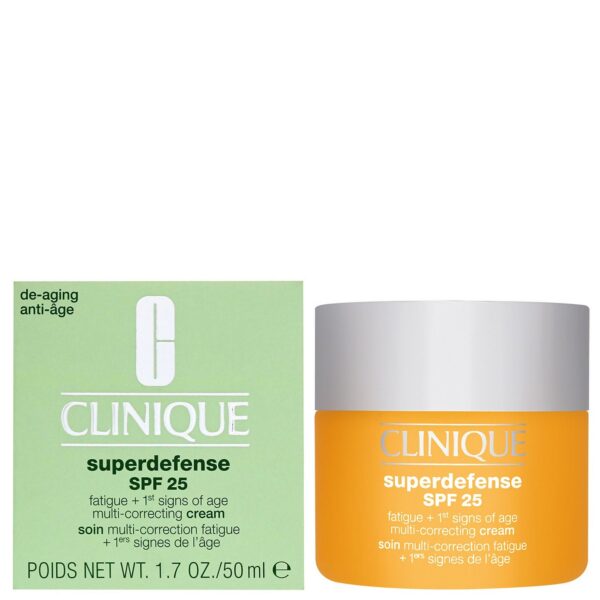 Clinique Superdefense - Fatigue + 1st Signs of Age Multi-Correcting Cream for Very Dry to Dry Combination Skin SPF25 50ml — изображение 3