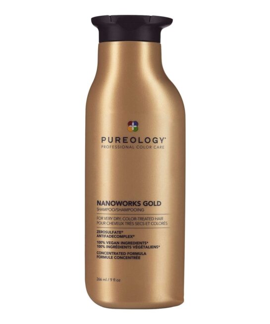 Pureology Nanoworks Gold Shampoo For Dry Tired Colour-Treated Hair, Restores Shine 266ml