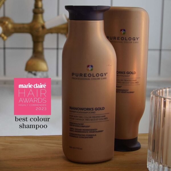 Pureology Nanoworks Gold Conditioner, For Dry Tired Colour-Treated Hair, Restores Shine 266ml — изображение 7