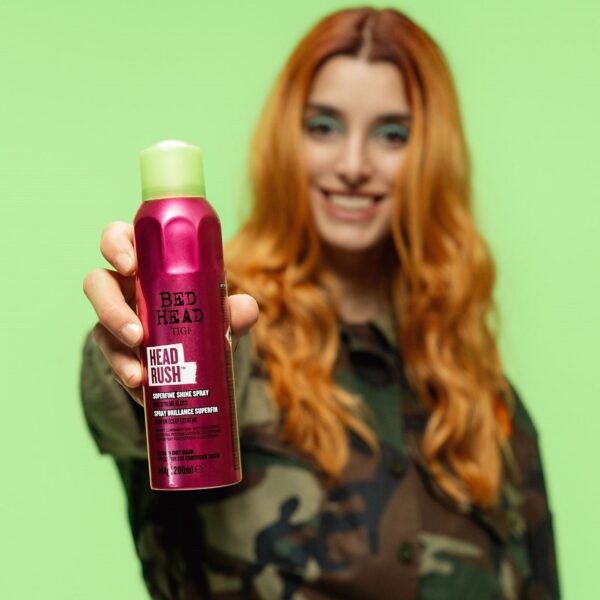 TIGI Bed Head Styling Headrush Shine Spray for Extreme Gloss 200ml — изображение 4