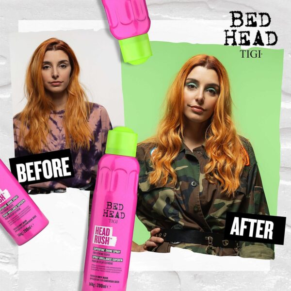 TIGI Bed Head Styling Headrush Shine Spray for Extreme Gloss 200ml — изображение 5