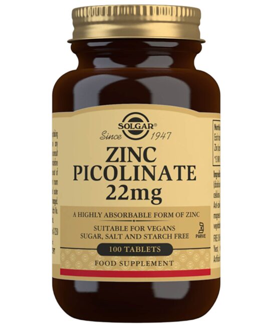 Solgar Minerals Zinc Picolinate 22mg Tablets x 100
