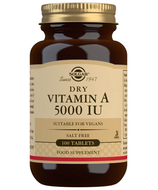Solgar Vitamins Dry Vitamin A 5000 IU Tablets x 100