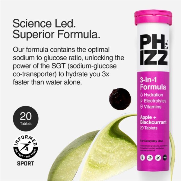 Phizz Apple and Blackcurrant Wellness Effervescent Multipack 60 tablets — изображение 3