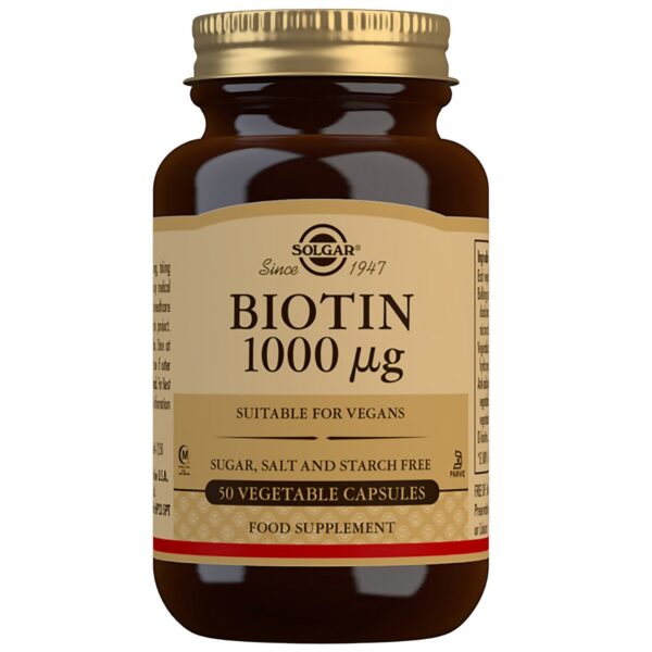 Solgar Vitamins Biotin 1000 μg Vegetable Capsules x 50