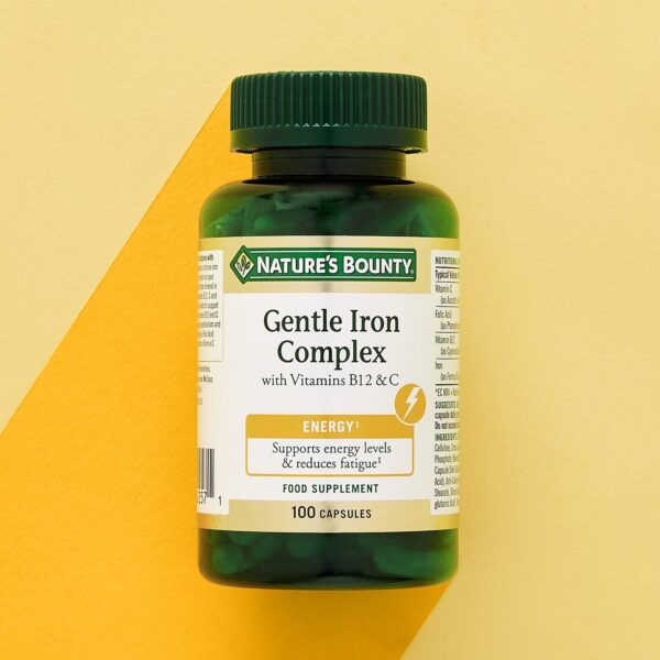 Nature's Bounty Everyday Energy Gentle Iron Complex with Vitamins B12 & C Capsules x 100 — изображение 3