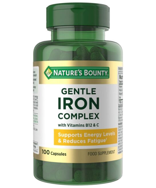 Nature's Bounty Everyday Energy Gentle Iron Complex with Vitamins B12 & C Capsules x 100