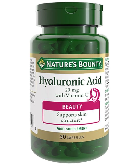 Nature's Bounty Vitamins Hyaluronic Acid 20mg with Vitamin C Capsules x 30