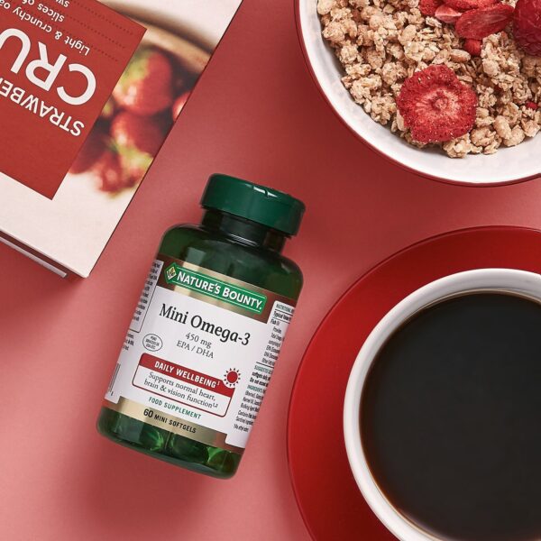 Nature's Bounty Fish Oil & Omegas Mini Omega-3 450mg Softgels x 60 — изображение 3