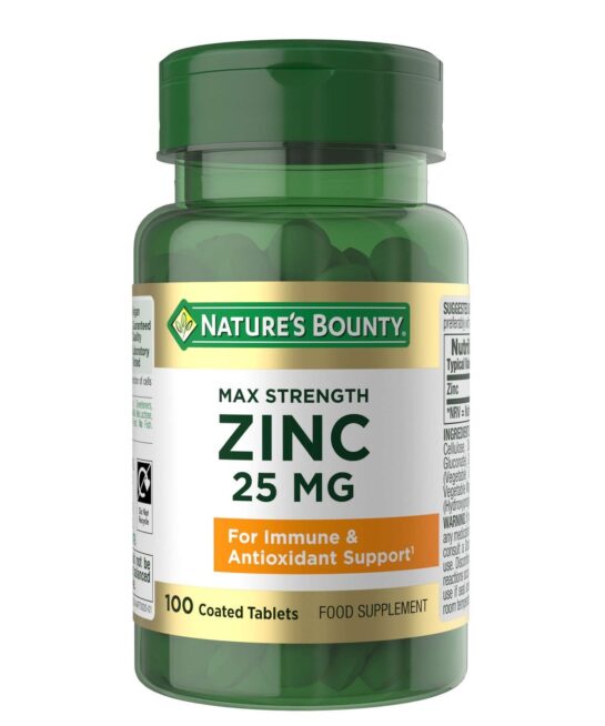 Nature's Bounty Maximum Strength Zinc 25mg Coated Tablets x 100