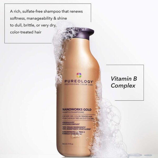Pureology Nanoworks Gold Shampoo 1000ml — изображение 4