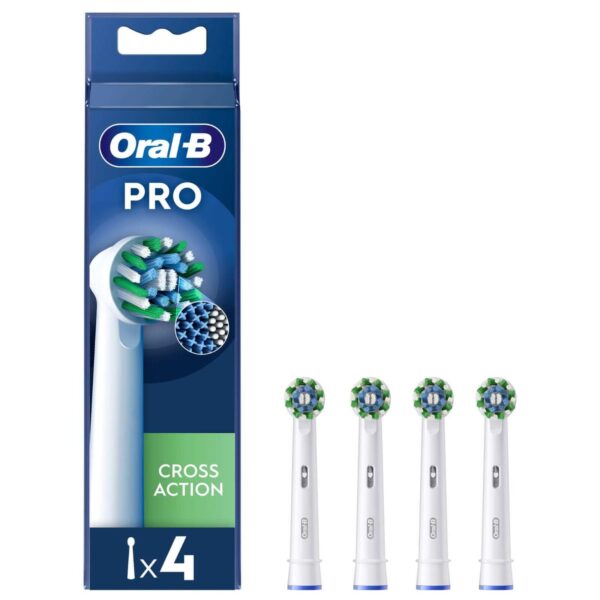 Oral-B Toothbrush Heads Pro Cross Action White Toothbrush Heads 4 Pack