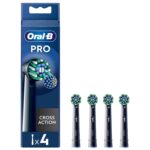 Oral-B Toothbrush Heads Pro Cross Action Black Toothbrush Heads 4 Pack