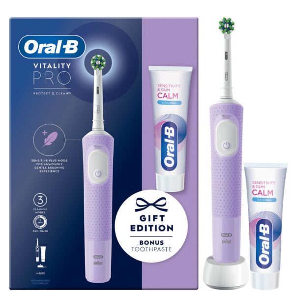 Oral-B Vitality Pro Purple Electric Toothbrush & Toothpaste 75ml — изображение 2
