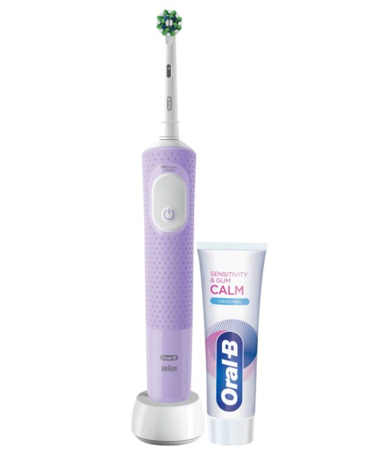 Oral-B Vitality Pro Purple Electric Toothbrush & Toothpaste 75ml
