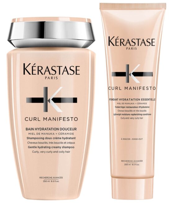 Kérastase Curl Manifesto Duo Set: Bain Hydratation Shampoo 250ml & Fondant Hydratation Essentielle Conditioner 250ml