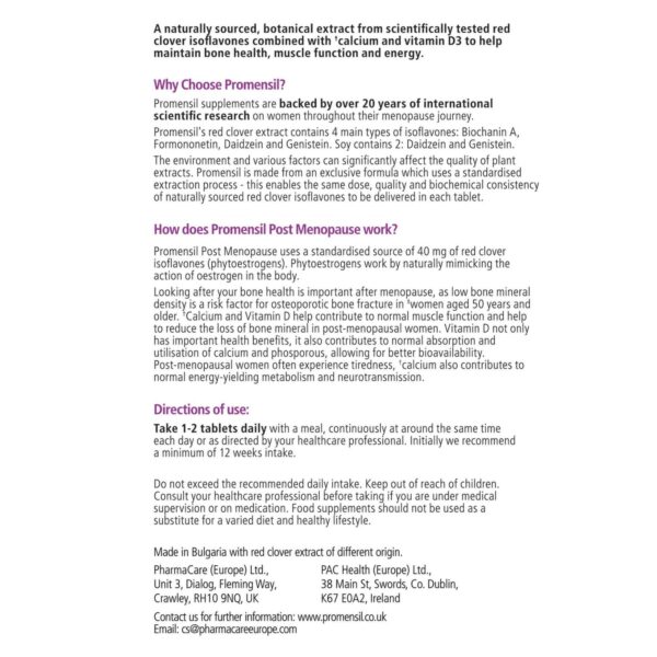 Promensil Menopause Post Menopause x 30 — изображение 7