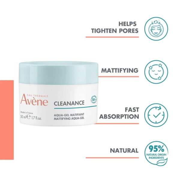 Avène Cleanance: Mattifying Aqua-Gel for Combination to Oily Skin 50ml — изображение 5