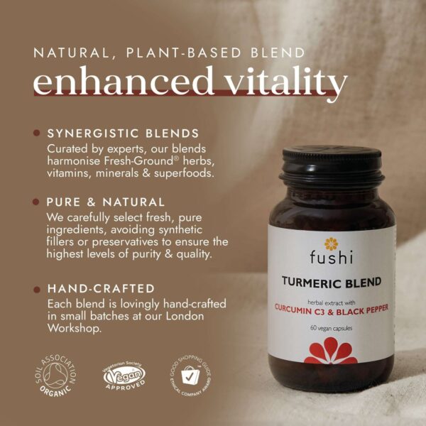 Fushi Herbal & Vitamin Blends Turmeric C3 & Bioperine Extract x 60 Capsules — изображение 2