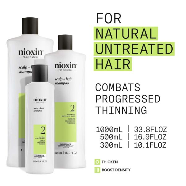 Nioxin Pro Clinical System 2 Shampoo for Natural Hair with Progressed Thinning 300ml — изображение 2