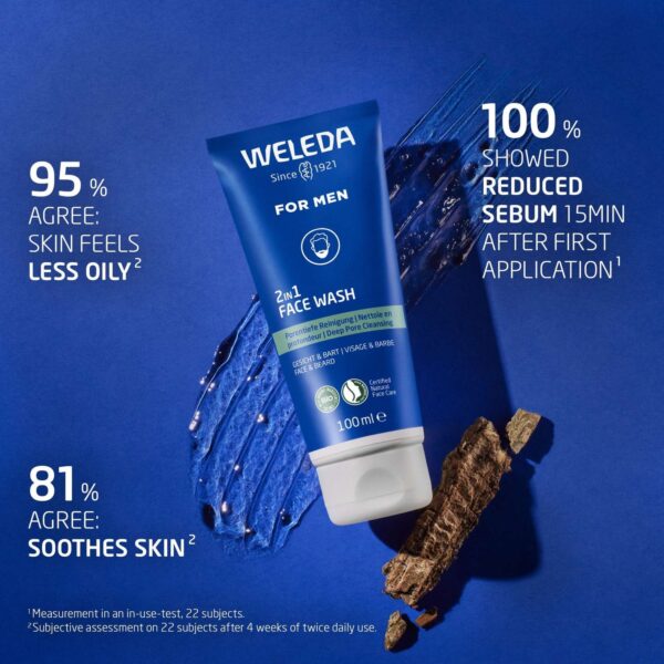 Weleda Men 2in1 Face Beard Wash 100ml — изображение 3