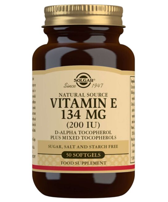 Solgar Vitamins Natural Source Vitamin E 134mg (200 IU) Softgels x 50