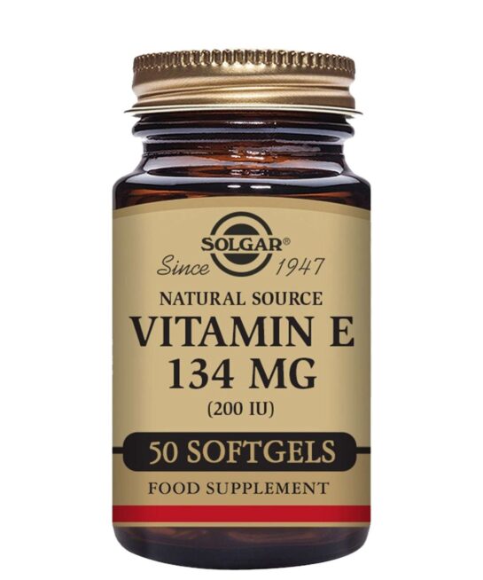Solgar Vitamins Natural Source Vitamin E 134mg (200 IU) Vegetable Softgels x 50