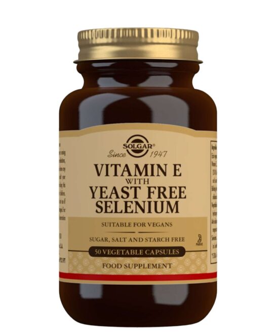 Solgar Vitamins Vitamin E with Yeast Free Selenium Vegetable Capsules x 50