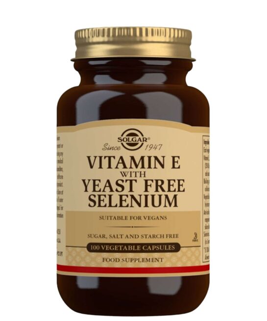 Solgar Vitamins Vitamin E with Yeast Free Selenium Vegetable Capsules x 100