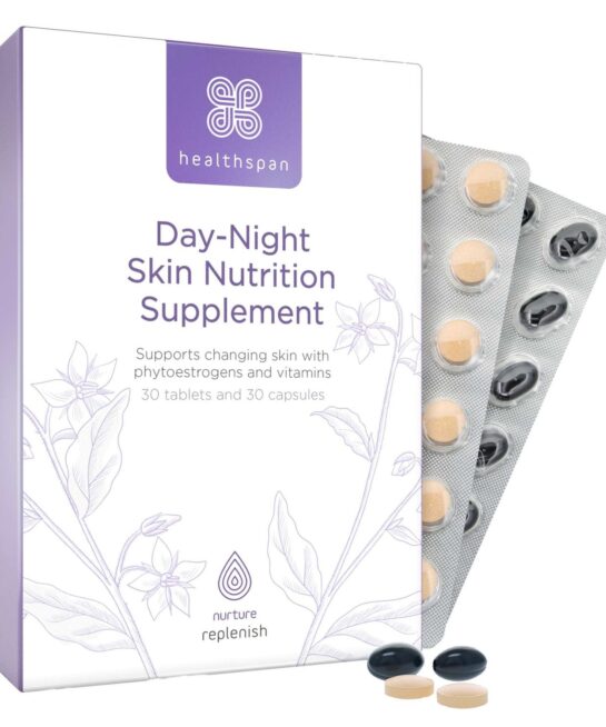 Healthspan Replenish Day−Night Skin Nutrition Supplement x 30 Capsules & 30 Tablets