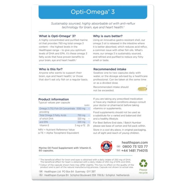 Healthspan Omega 3 Opti−Omega® 3 Capsules x 60 — изображение 2