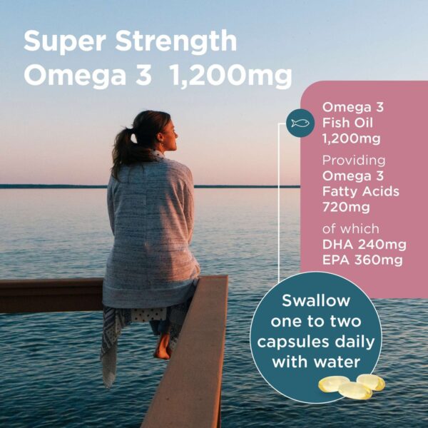 Healthspan Vitamins & Supplements Super Strength Omega 3 1200mg Capsules x 60 — изображение 4