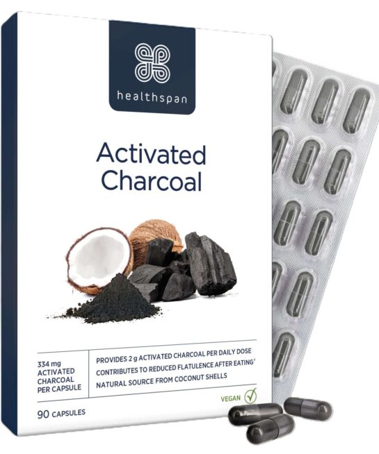 Healthspan Vitamins & Supplements Activated Charcoal Capsules x 90