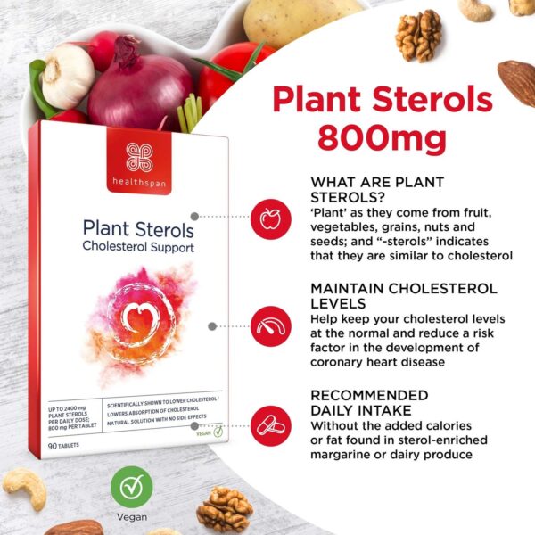 Healthspan Vitamins & Supplements Plant Sterols Cholesterol Support Tablets x 90 — изображение 3