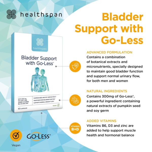 Healthspan Vitamins & Supplements Bladder Support with Go-Less® Capsules x 60 — изображение 4