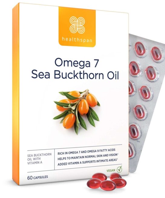 Healthspan Vitamins & Supplements Omega 7 Sea Buckthorn Oil Capsules x 60