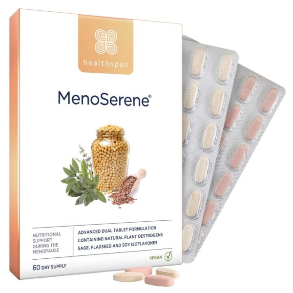 Healthspan MenoSerene® Soy Isoflavones, Flaxseed & Sage Tablets x 60
