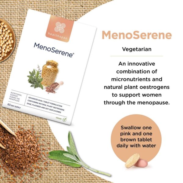 Healthspan MenoSerene® Soy Isoflavones, Flaxseed & Sage Tablets x 60 — изображение 6