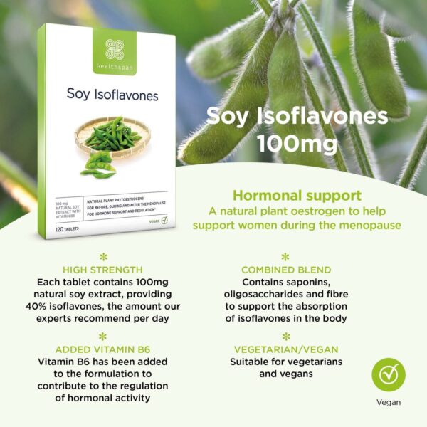 Healthspan Vitamins & Supplements Soy Isoflavones Tablets x 120 — изображение 3