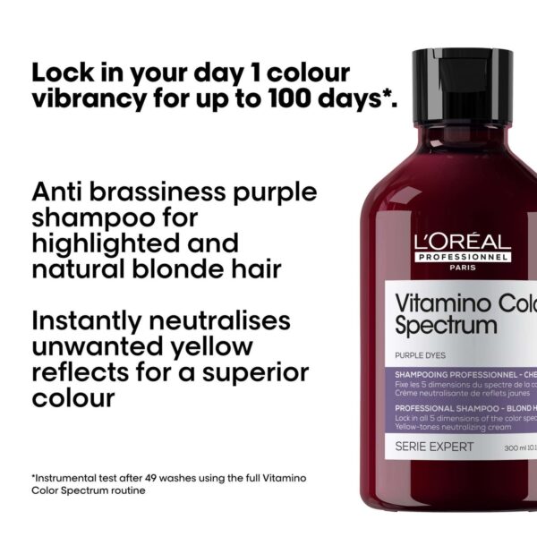 L'Oréal Professionnel Vitamino Color Spectrum Purple Tinted Shampoo for Blonde Coloured Hair 300ml — изображение 3