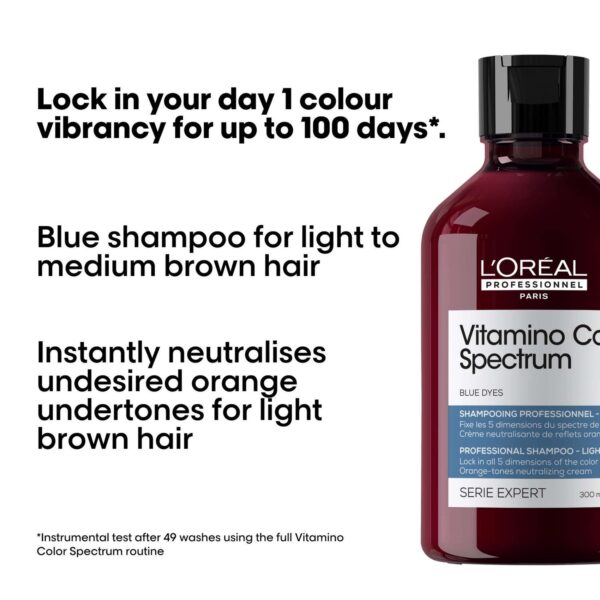 L'Oréal Professionnel Vitamino Color Spectrum Blue Tinted Shampoo for Light Brown Coloured Hair 300ml — изображение 2
