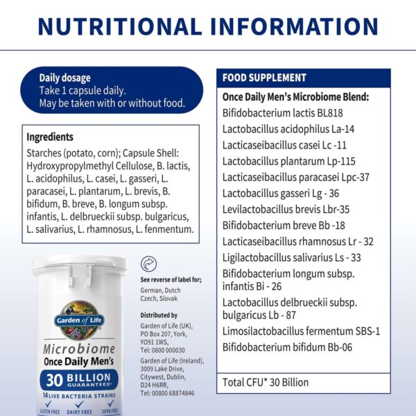 Garden of Life Microbiome Once Daily Mens x 30 — изображение 2