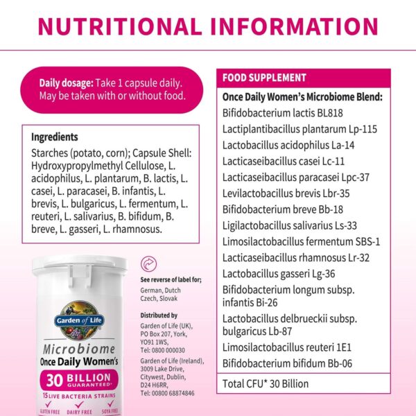 Garden of Life Microbiome Once Daily Womens x 30 — изображение 8