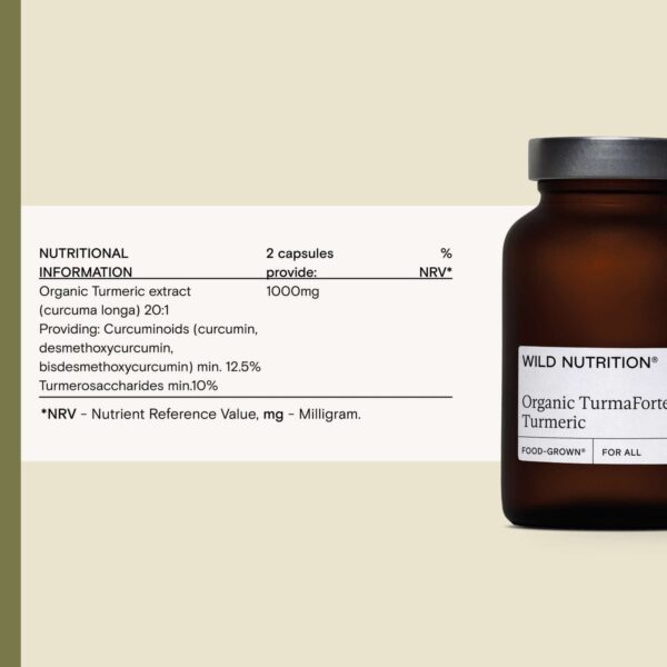 Wild Nutrition Supplements Food-Grown® Organic Turmaforte™ Turmeric Capsules x 60 — изображение 3