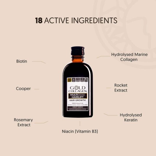 Gold Collagen Liquid Supplement Hair Growth Liquid Supplement 20 x 15ml — изображение 2